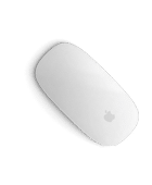 Dot Media workspace accessory - Apple-style white mouse.