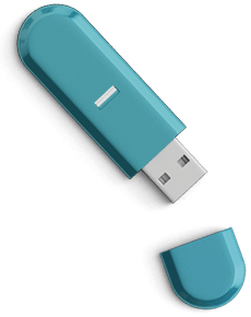 Dot Media tech accessory - Green USB flash drive.