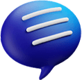 Dot Media 3D chat bubble icon.